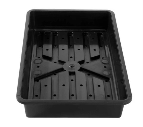 BLACK SEED TRAY W/DRAIN HOLE