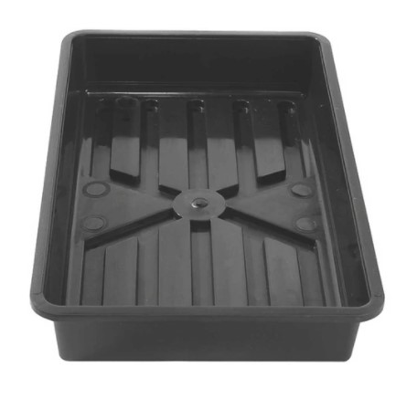 BLACK SEED TRAY W/DRAIN HOLE