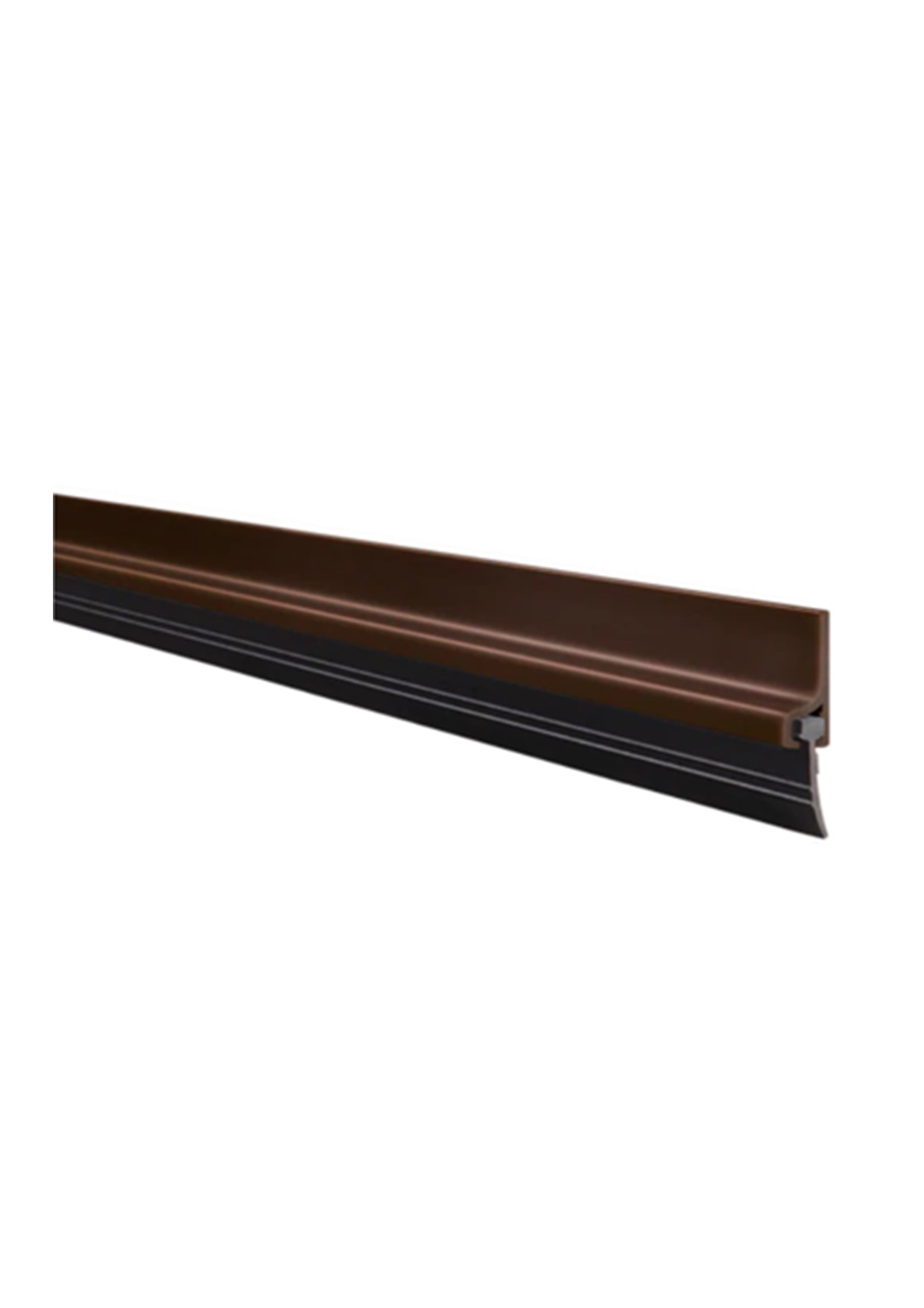 1.5 in. X 36 in. Brown Plastic Door Sweep With Rubber Base