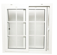 24 in. x 24 in.  White UPVC Sliding Window