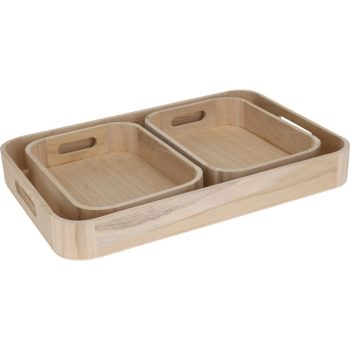 Brown Wood Rectangular Serving Tray