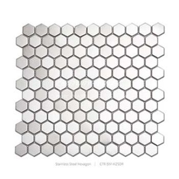 Silver 32x30cm Stainless Steel Metal Mosaic Wall Tile #H22203