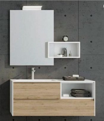 39 in. X 18 in. Wood Rectangular Floating Vanity Ceramic Basin