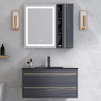 31 in. X 19 in. Wood Rectangular Floating Vanity Ceramic Basin