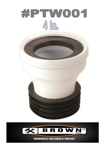 4 in. White PVC Straight P-Trap Pan Connector With Rubber Gasket