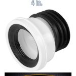 4 in. White PVC Offset P-Trap Pan Connector With Rubber Gasket