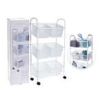 White Bathroom Trolley with six Baskets