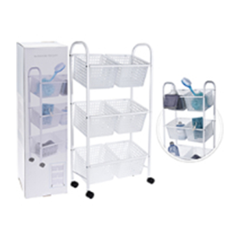 White Bathroom Trolley with six Baskets
