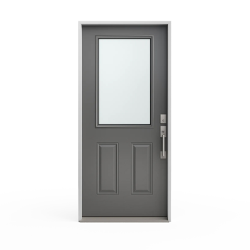 2PANEL BELLEVILLE FIBERGLASS WITH 1/2 GEORGIAN BLACK